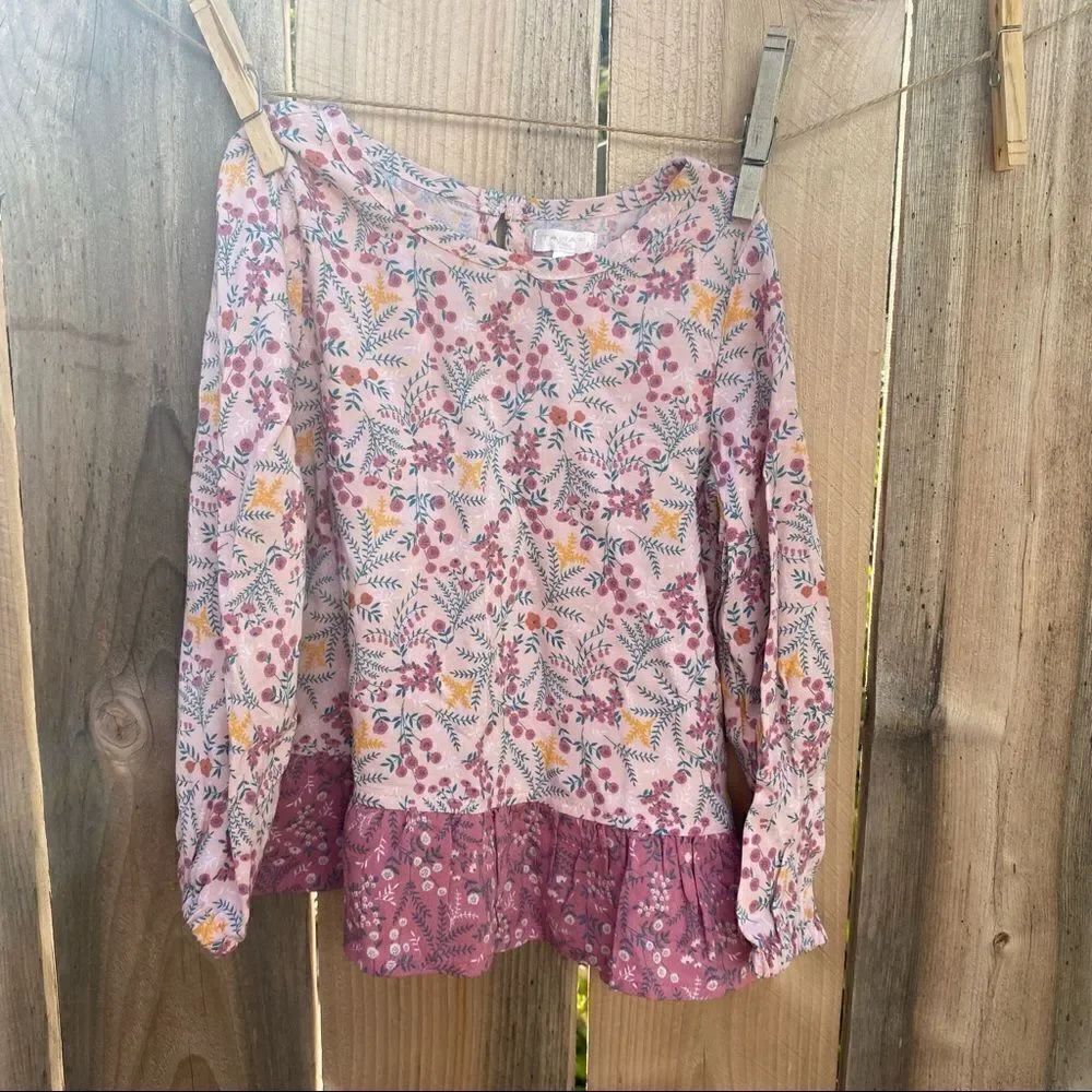 Tahari toddler girl long sleeves Floral shirt size T3